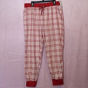 Jasmine & Ginger Pink Plaid Pajama Pants with Pockets size Large